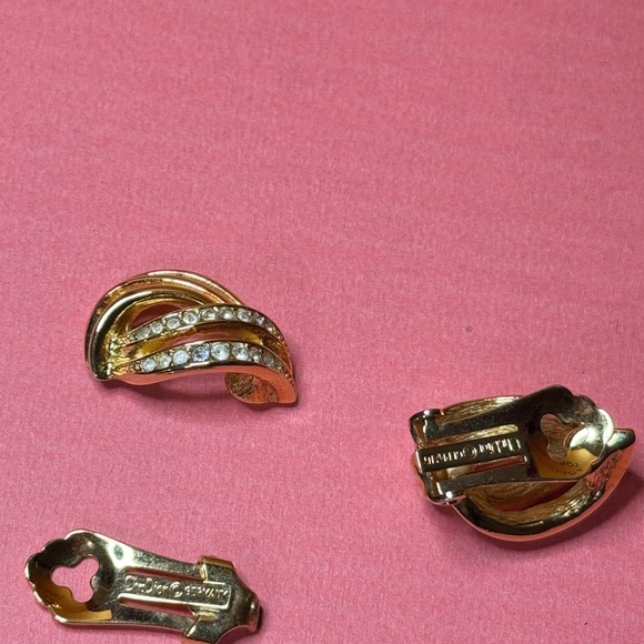 Dior Gold and Silver Crystal Earrings Broken need to be fixed - Picture 8 of 11
